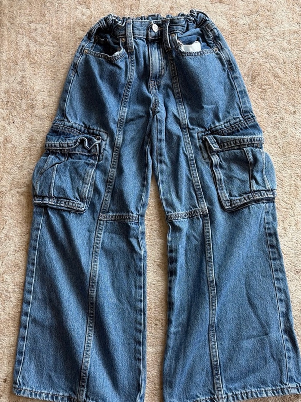 Old Navy Kids Blue Cargo Baggy Denim Jeans